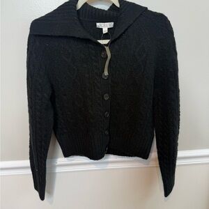 J. Crew Women's Black Cable Knit Sweater